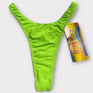 90’s Large Thong Bikini Bottom Lime Green, Retro, Swimsuit, Minimalist
